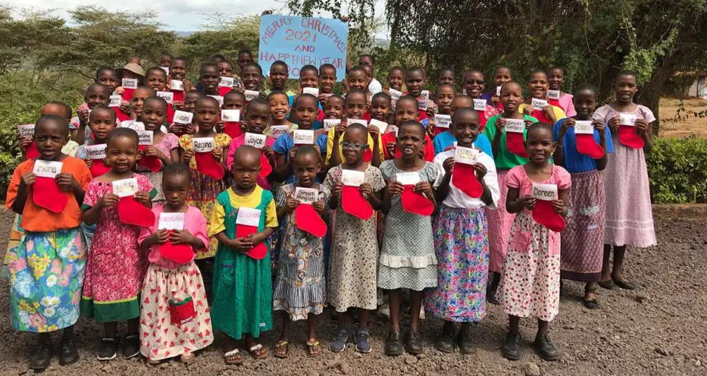 MGRC girls with Christmas stockings