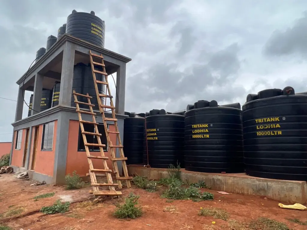 Main clean water supply tower and storage installed at MGRC ecovillage