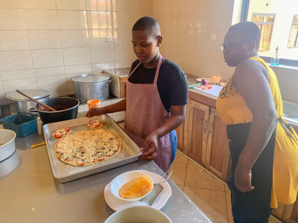 Yeyolai in the kitchen receiving vocational training at MGRC