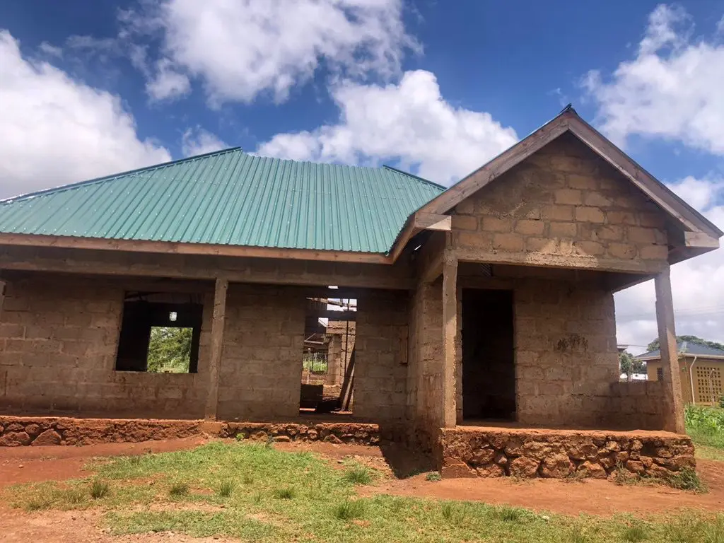 Stalled construction on a classrom in Tanzania