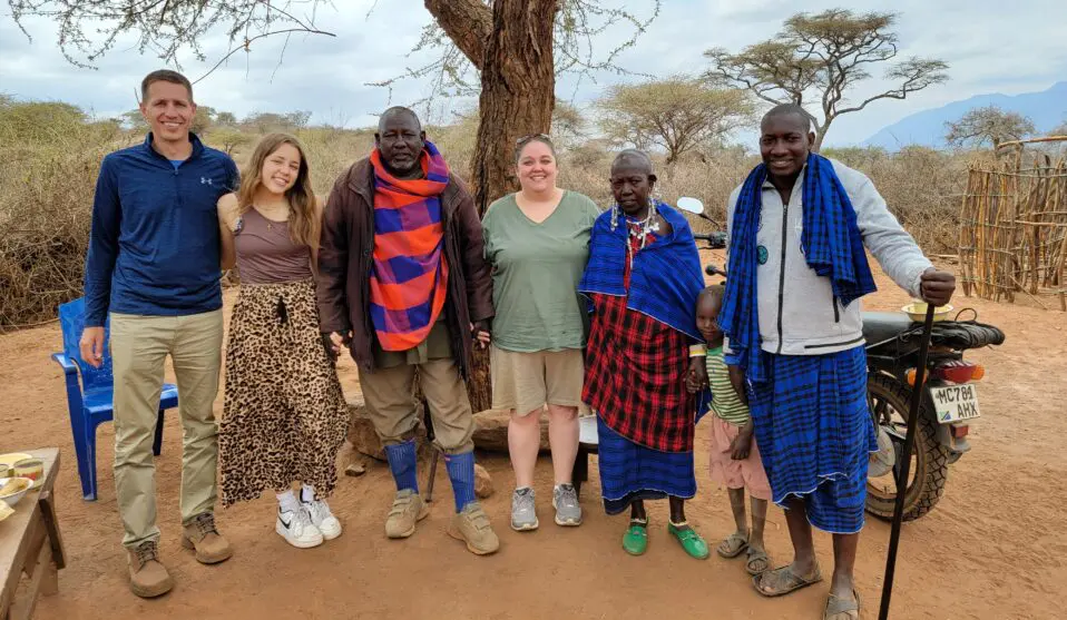 Maasai ecoVillage visitors meeting local Maasai tribal leaders