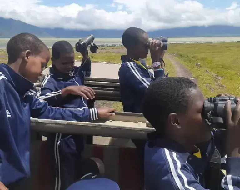 the girls on safari looking to right