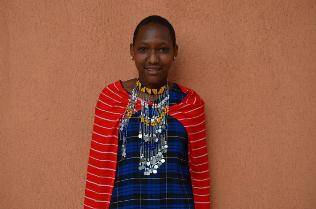 Portrait of Mary, a young Maasai women residing at MGRC