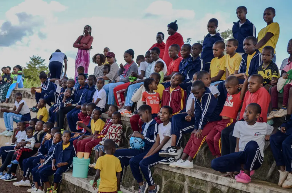 Group of children sitting together