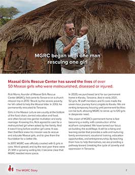 changing lives one girl at at time brochure